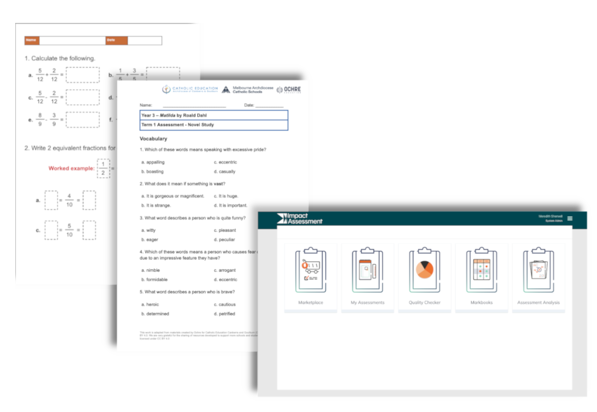Illustration showing traditional offline assessments